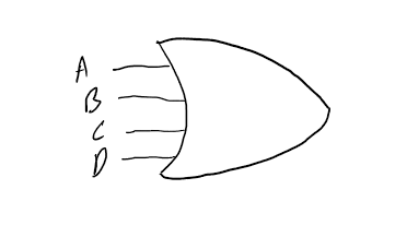  how do I make a 4-input OR gate using only 2-input