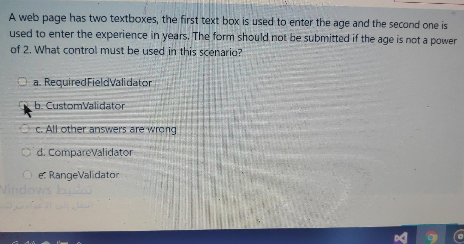  A web page has two textboxes, the first text box is