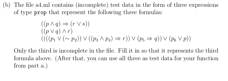 (Prop "p",Prop "q"),Or (Prop "r",Prop "s")) let form2 = And (Or (Prop