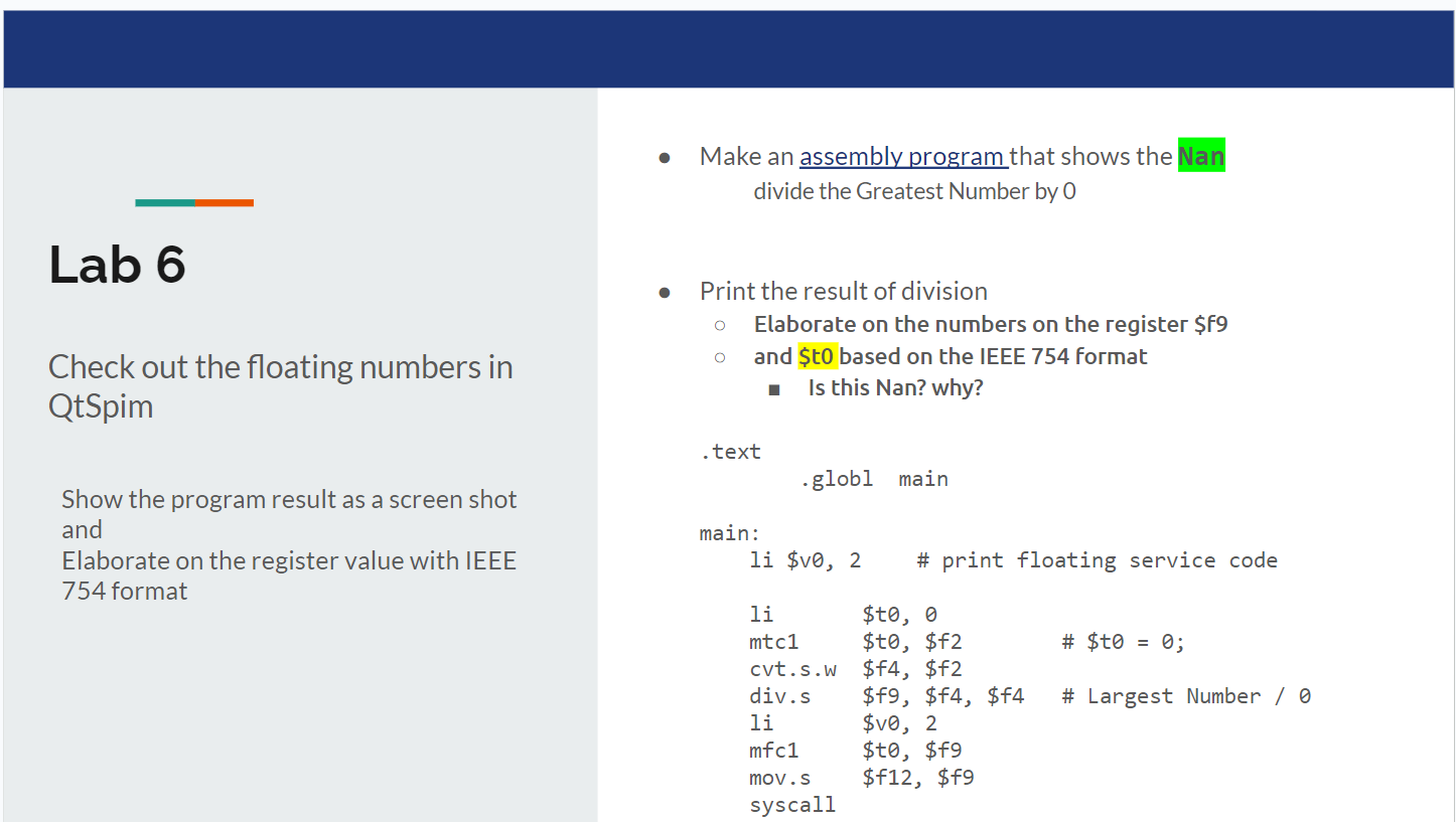  Make an assembly program that shows the Nan divide the Greatest