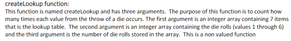 Just need a flowchart for this function, no code createLookup function: This