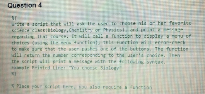  Can you please help me with this matlab problem Question 4