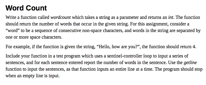 This should be a C++ program that works on X-Code Word Count