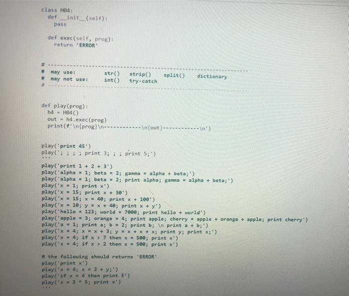  class H04: def init__(self): pass def exec(self, prog): return "ERROR" #