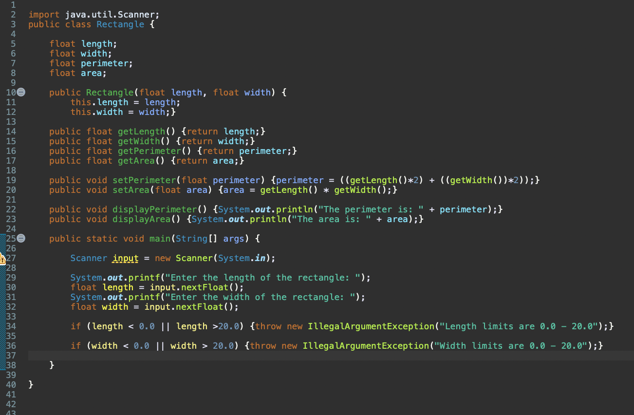  JAVA. I am trying to find the area and perimeter of