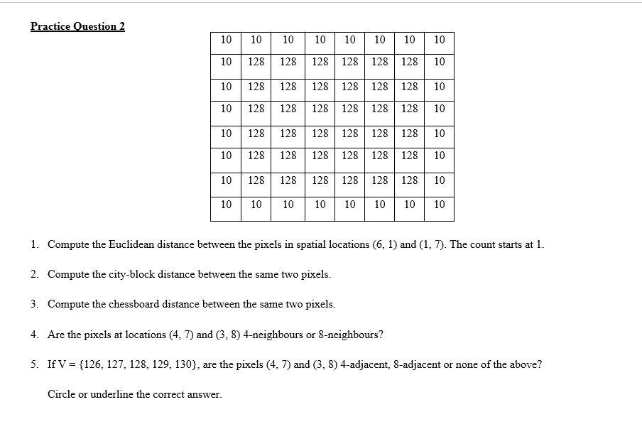  Practice Question 2 10 10 10 10 | 10 | 10