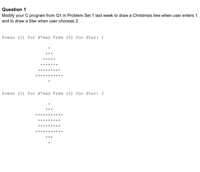  computer programing Question 1 Modify your C program from Q1 in