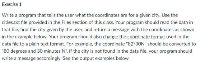 *Python Code* Please type it, do not hand write it. Example Ouput-