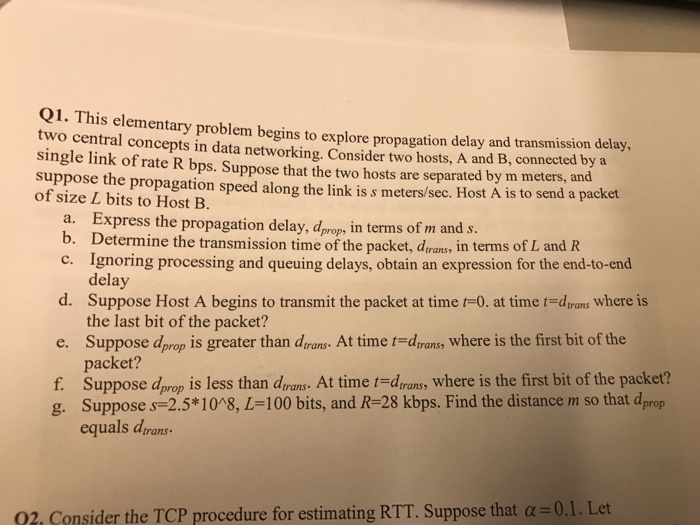  Question 1 answer This elementary problem begins to explore propagation delay