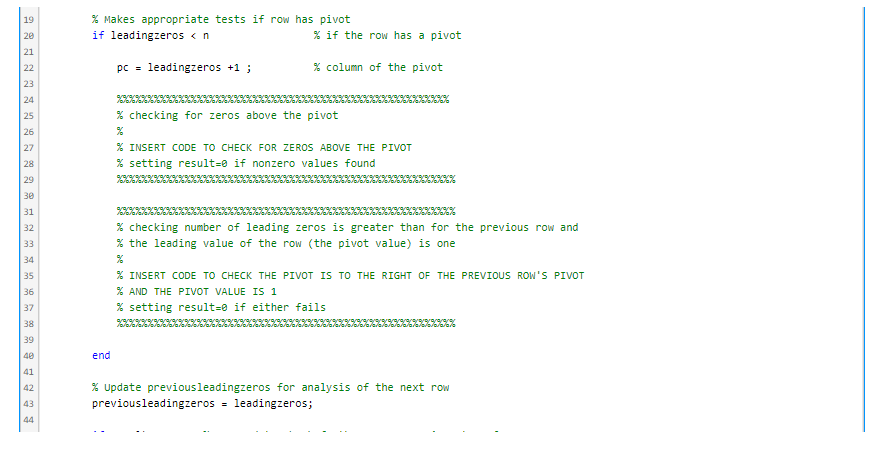 1 if the input matrix is in reduced row echelon form and