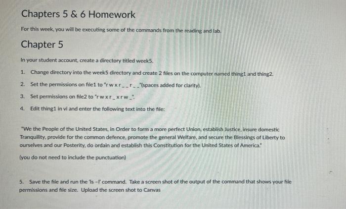  Chapters 5 & 6 Homework For this week, you will be