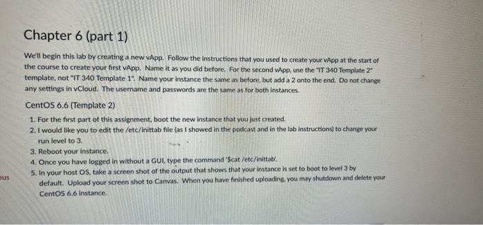 executing some of the commands from the reading and lab, Chapter 5