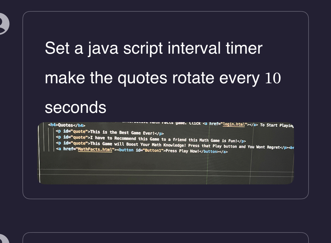  Set a java script interval timer make the quotes rotate every