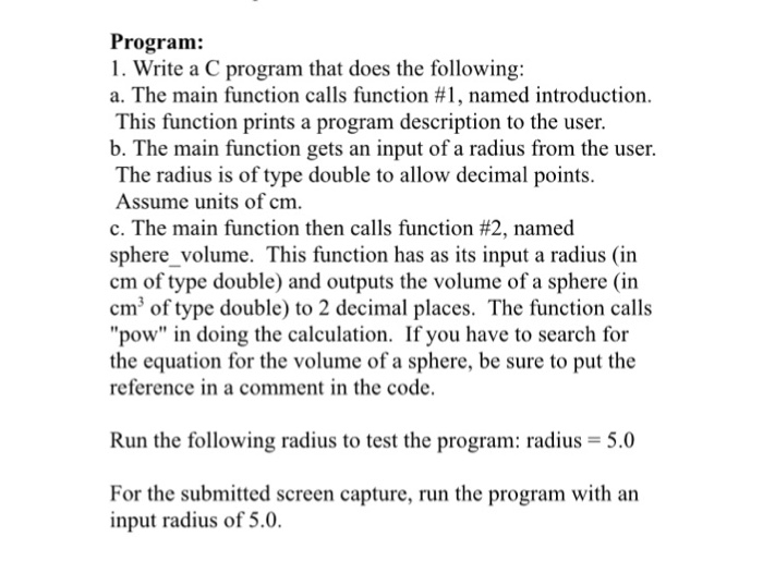  Program: 1. Write a C program that does the following: a.