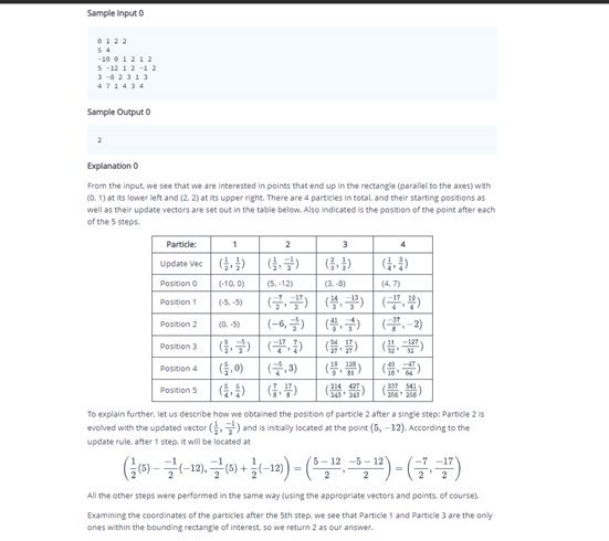 write code for the following Explanation 0 From the input, we see
