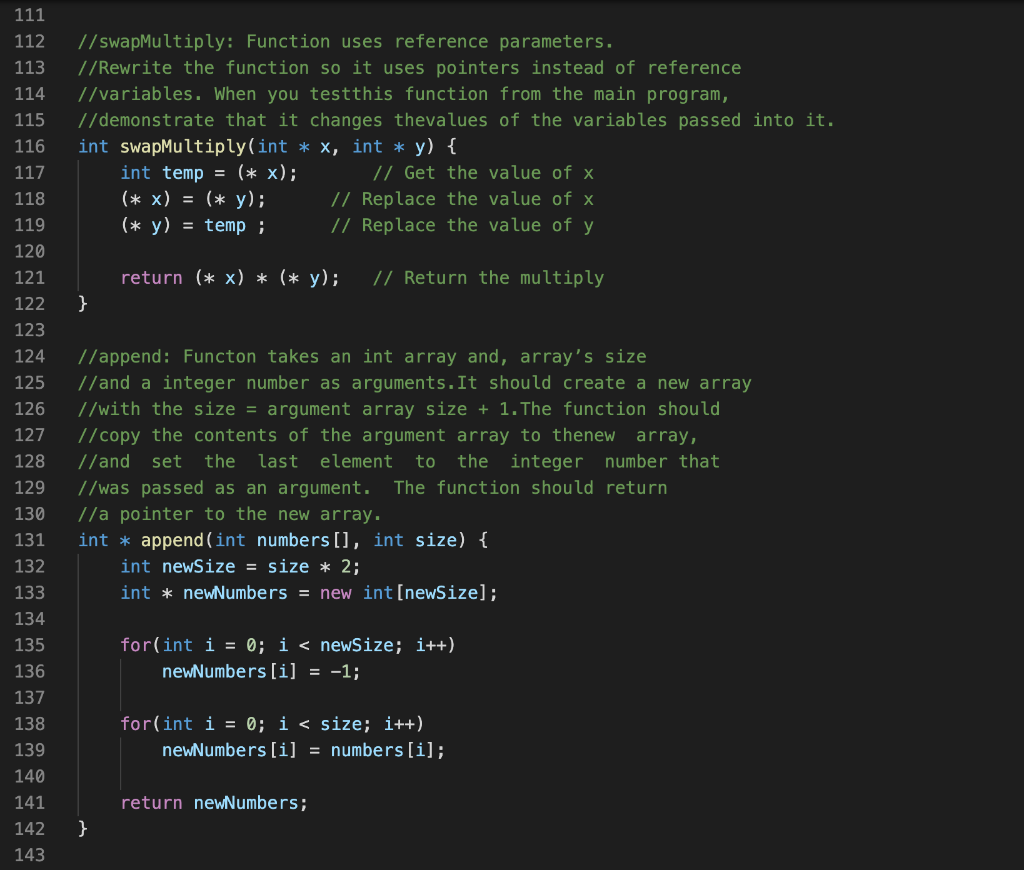 into it. int swapMultiply (int &x, int &y) { int temp =