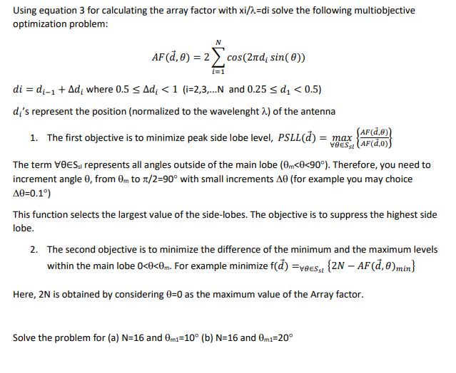 The problem below should be solved using MOEA/D method in Python (Pymoo