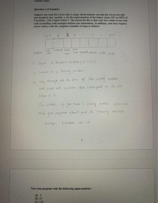 C++ , please and thanks! correct answer gets a thumbs up! Student
