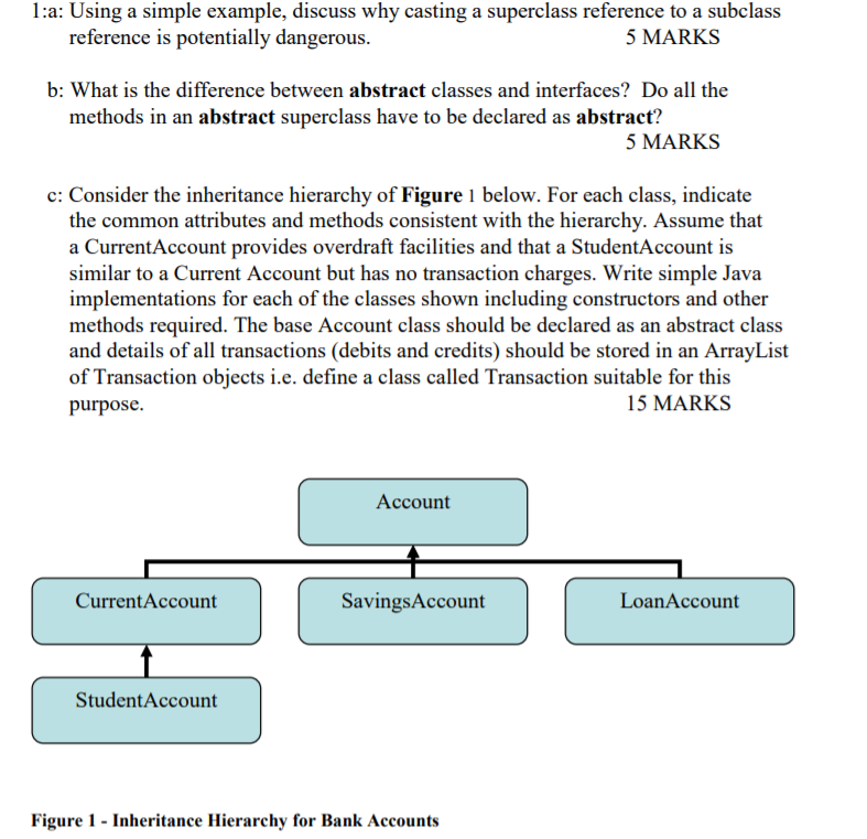 l:a: Using a simple example, discuss why casting a superclass reference