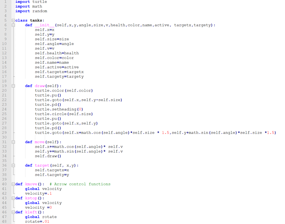 Modify the provided Tank code to keep the tanks from moving off