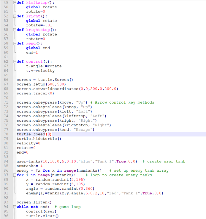 the screen. The tank should have an inelastic collision with the wall.