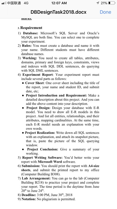 etc) to develop a GUI program to realize all functions and querying