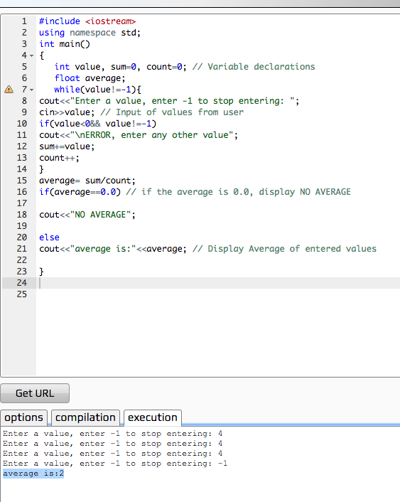 Write a c++ program (using loops) that asks the user to type