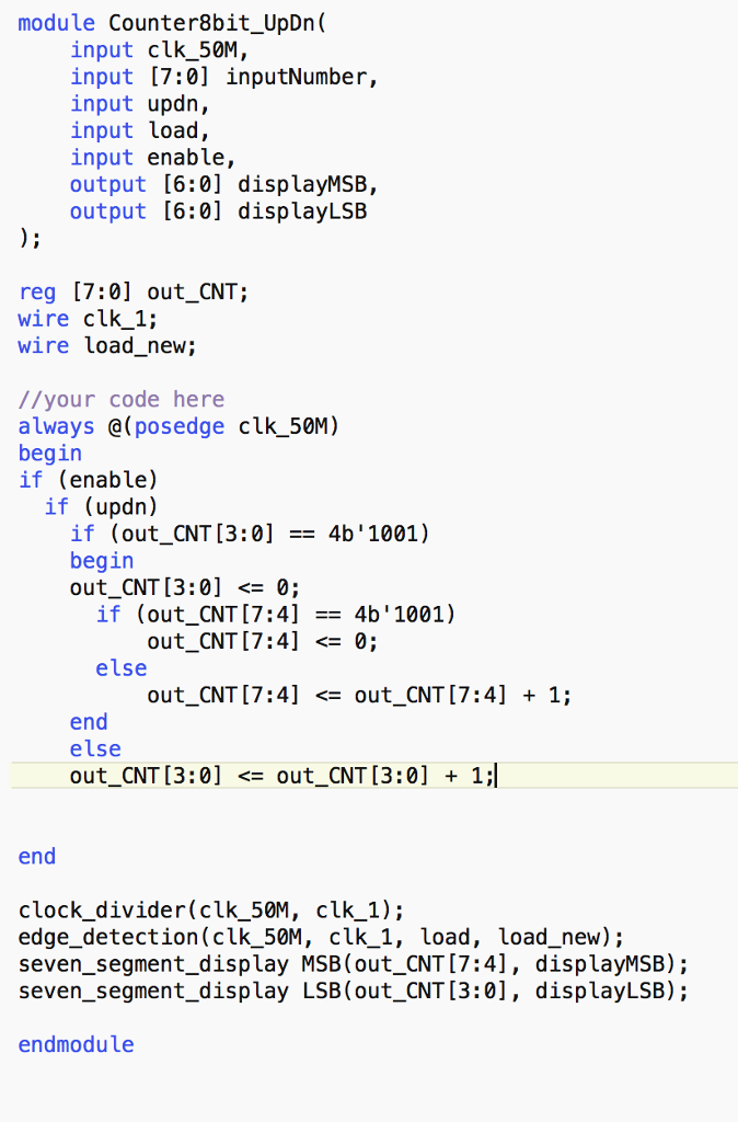 which performs up-counting and down-counting operations based on the inputs enable, updn