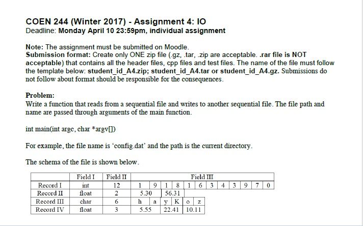  Notes: The solution should be general to processing any file with