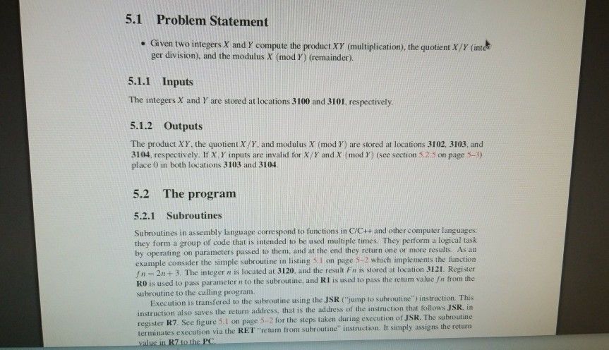 5.1 Problem Statement Given two integers X and Y compute the