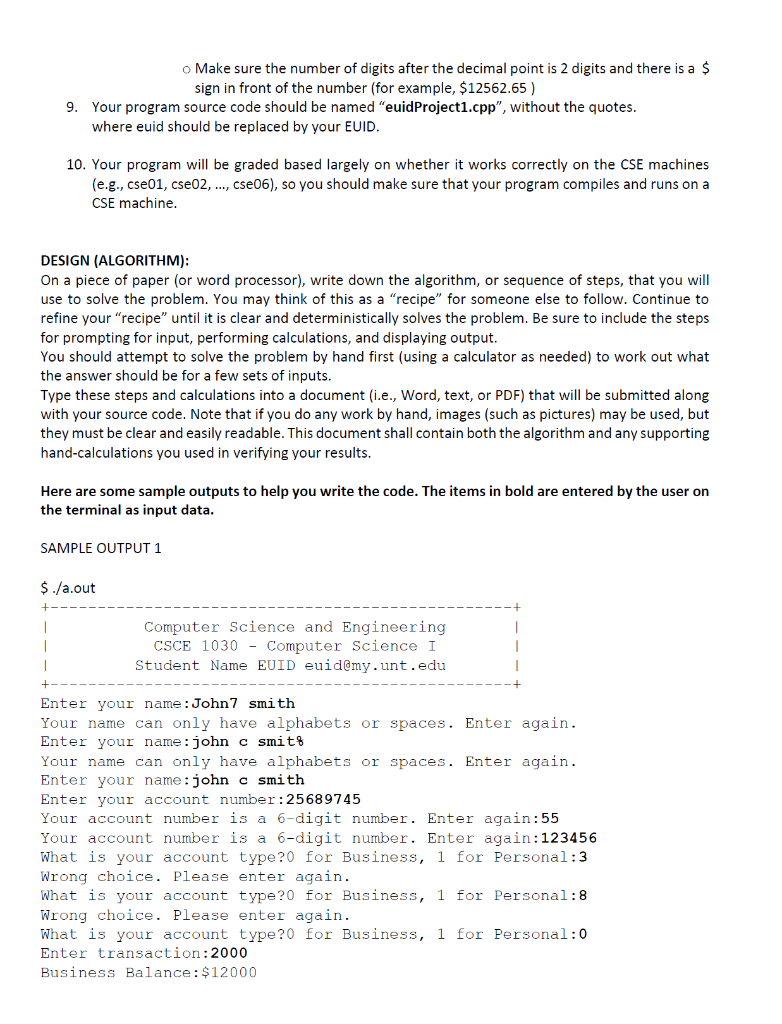 a C++ program to keep track of banking transactions. Your objective is