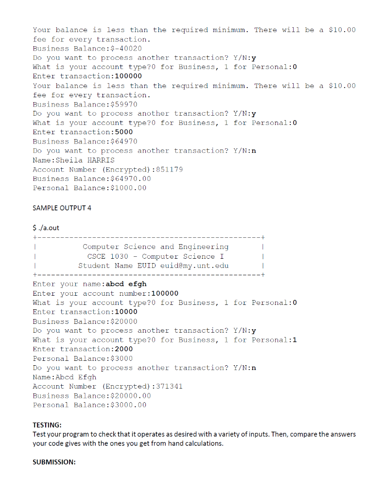 or crediting the account, keeping in view the rules regarding minimum balances
