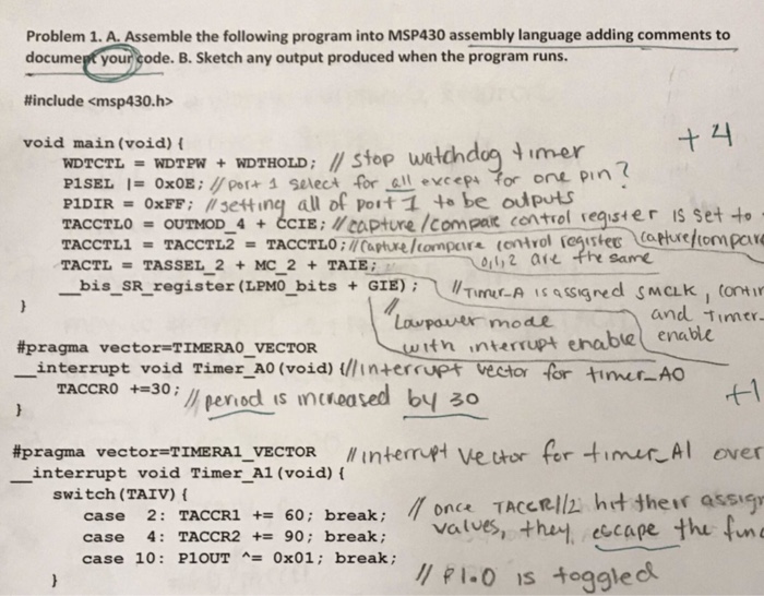  Convert the code from C to assembly code and add comments.