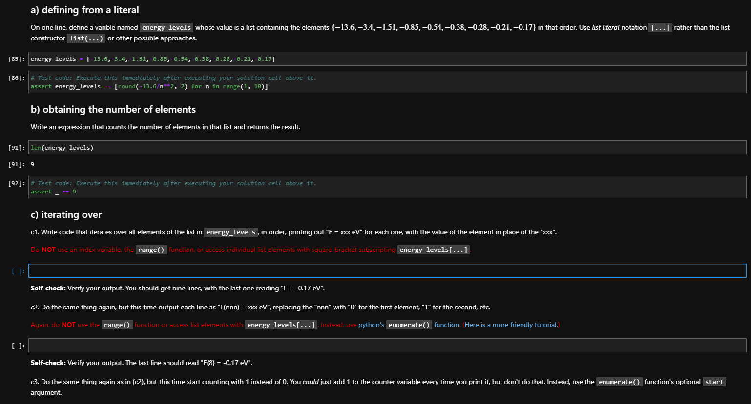 python a) defining from a literal On one line, define a varible