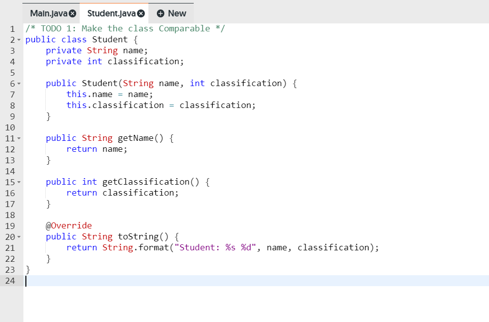 java.util.Collections; 8 import java.util.Comparator; 9 10 - public class Main { 11-