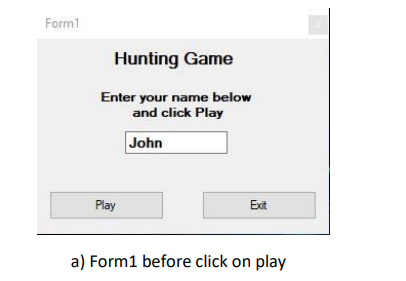 The following project should be a simple game programmed with c# ,