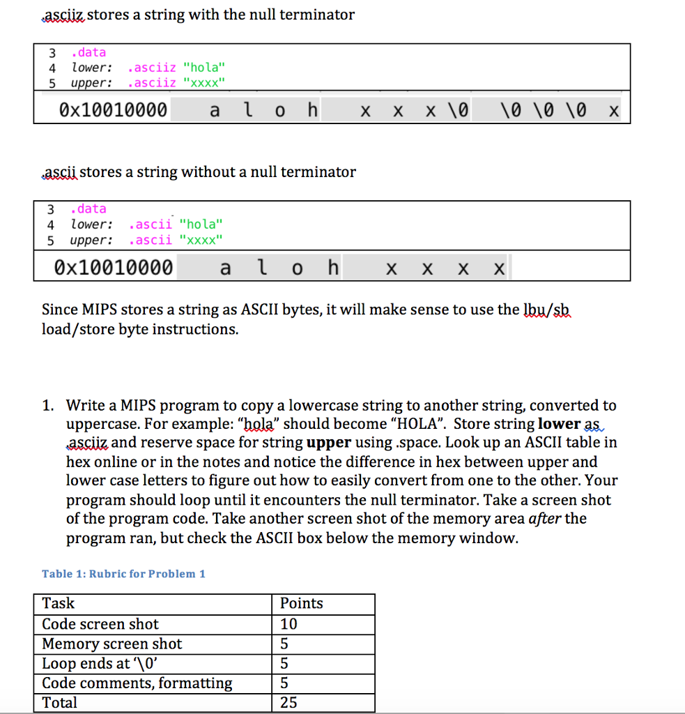  Write a MIPS program to copy a lowercase string to another