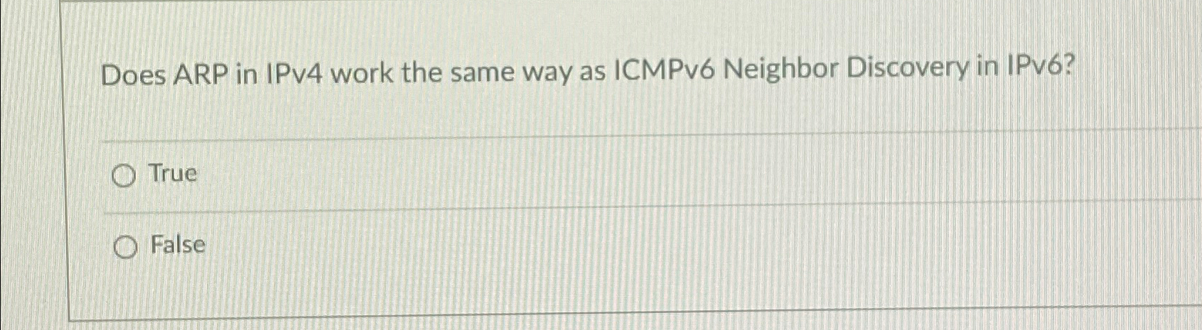 Does ARP in IPv4 work the same way as ICMPv6 Neighbor