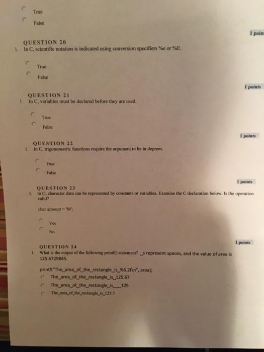  In C, scientific notation is indicated using conversion specifiers %e or