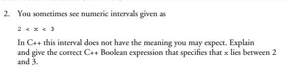 2. You sometimes see numeric intervals given as 2