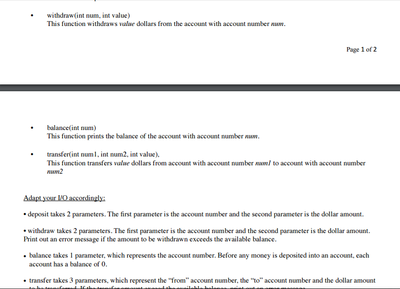 C++ program that prints out the prompt "bank>"and waits for user input.