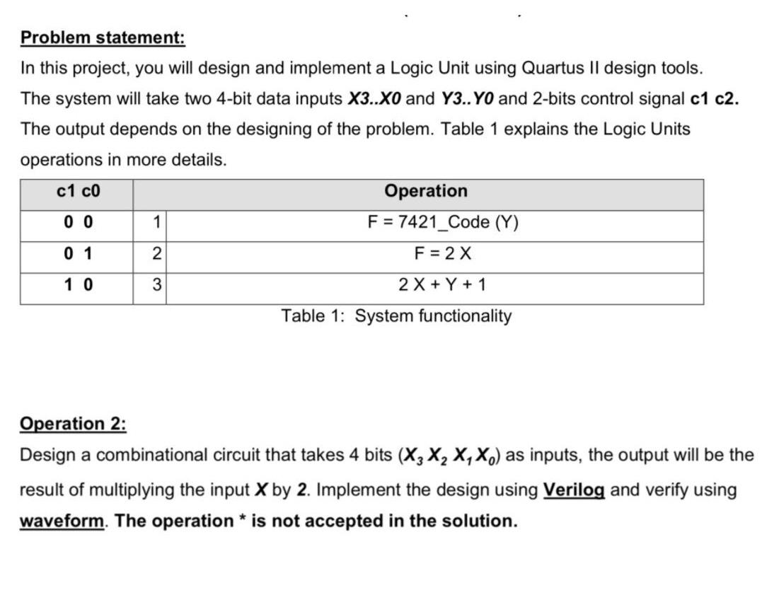 Design a combinational circuit that takes 4 bits (X3 X2 X1 X0