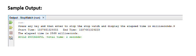 In Class Programming Assignment 8: StopWatch Class Problem Description: *9.6 (Stopwatch) Design