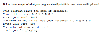 steps: 1. Generate a set of 7 letters for the user 2.