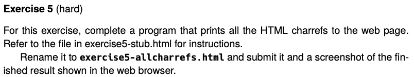 Need help on html problem the following instructions are described below. Exercise