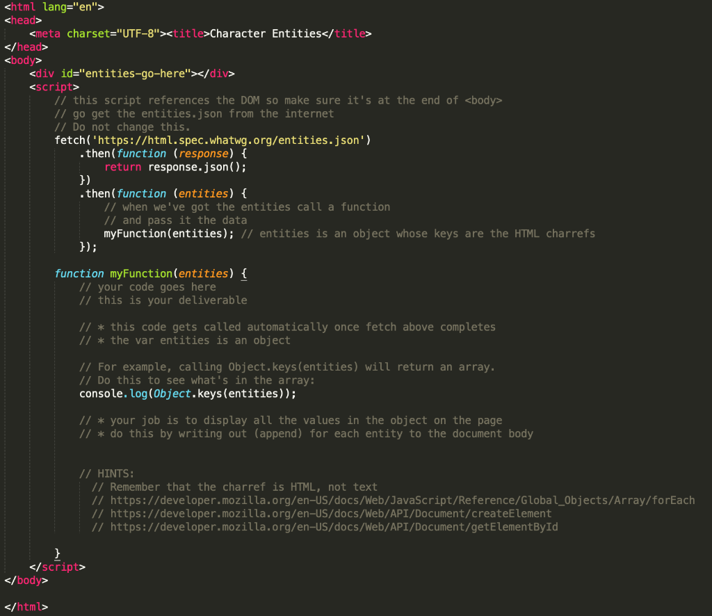 5 (hard) For this exercise, complete a program that prints all the