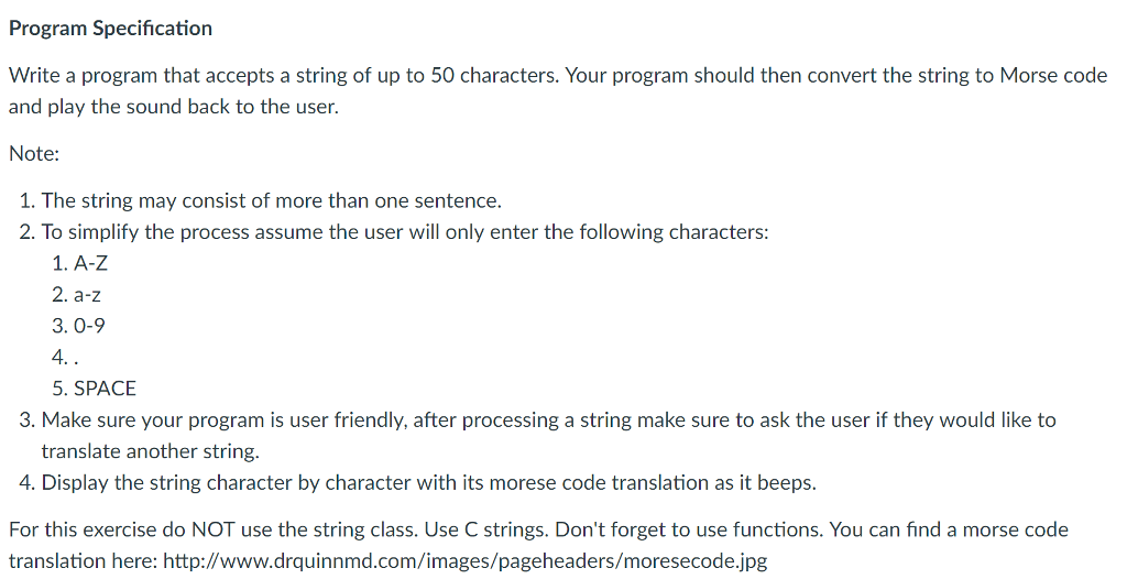 (C++ Please Help) (Currently using Visual Studios) Program Specification Write a program