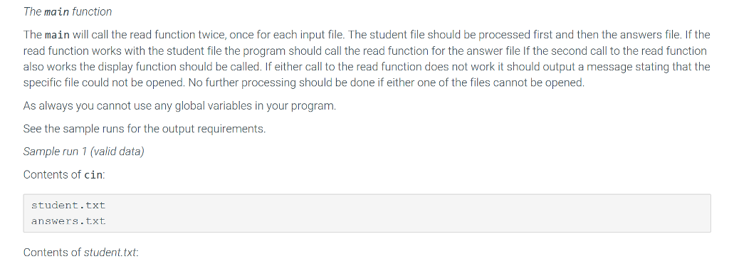 program.You will compare the student's answers with the correct answers, and determine