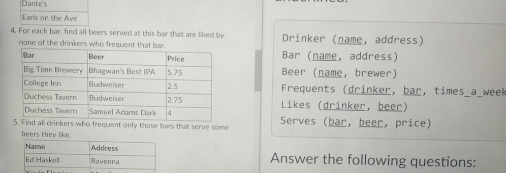  SQL query required. need complete SQL query answer for No. 4