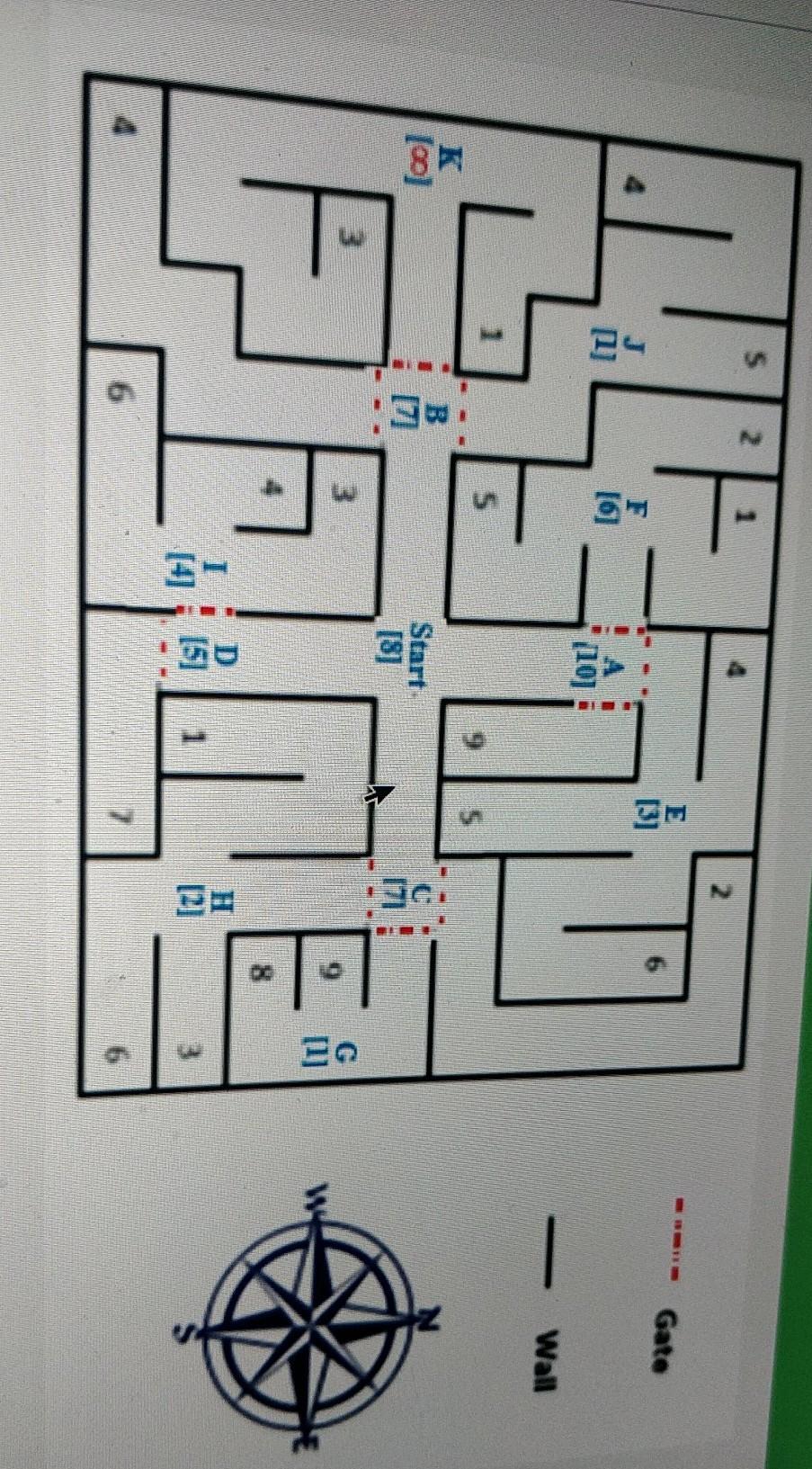 navigate the below maze to reach the nearest exit marked by numbers
